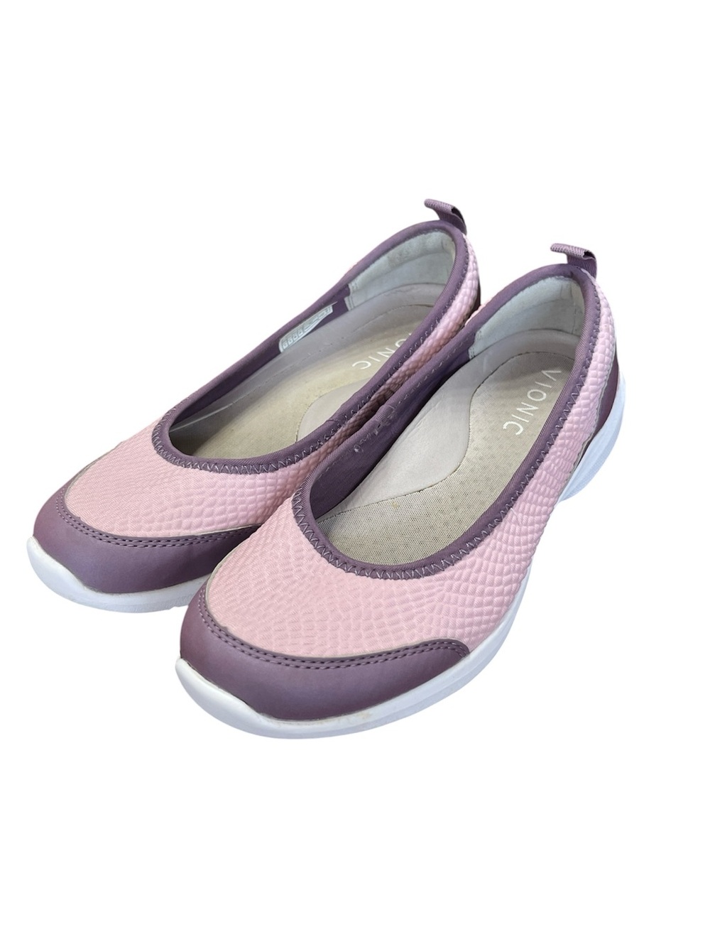 Vionic Sky Sena Pink and Lilac Slip On Active Ballet Flats Sz 7